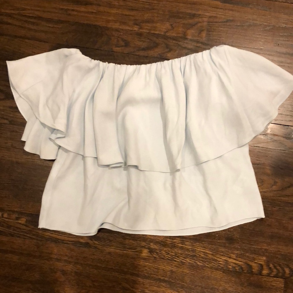 DO + BE Light Blue Off Shoulder Top size Small
